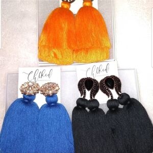 Handmade Orange Tassel Earrings